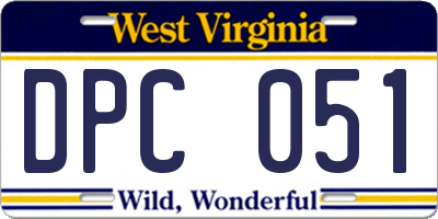 WV license plate DPC051
