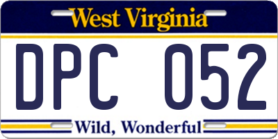 WV license plate DPC052