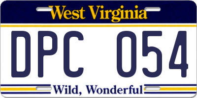WV license plate DPC054