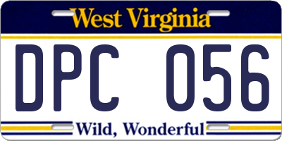 WV license plate DPC056