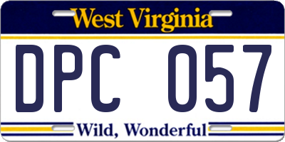 WV license plate DPC057
