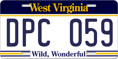 WV license plate DPC059