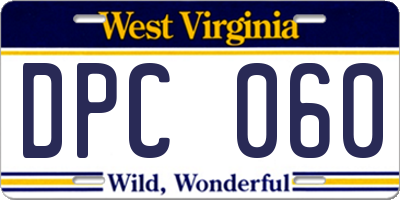 WV license plate DPC060