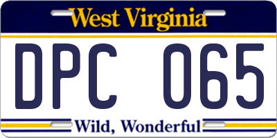 WV license plate DPC065