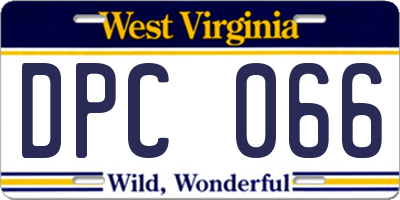 WV license plate DPC066
