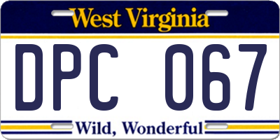 WV license plate DPC067