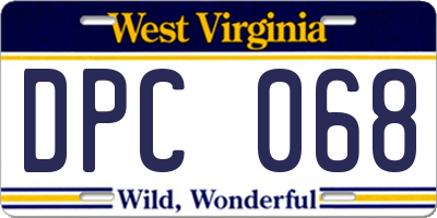 WV license plate DPC068