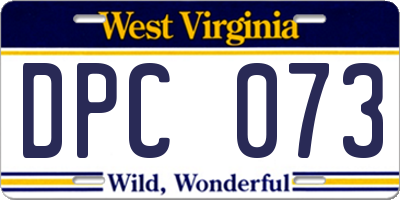 WV license plate DPC073
