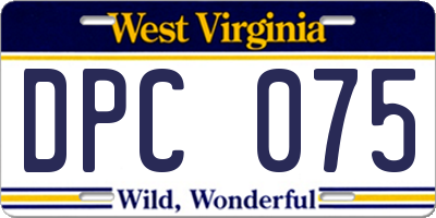 WV license plate DPC075