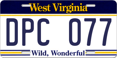 WV license plate DPC077