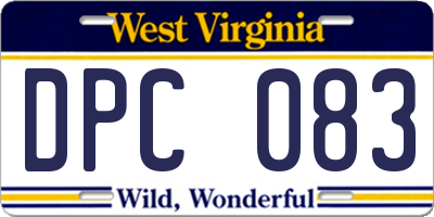 WV license plate DPC083