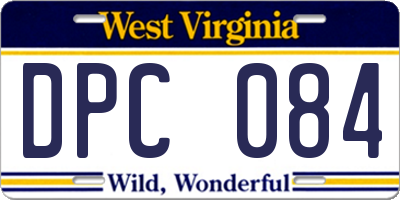 WV license plate DPC084