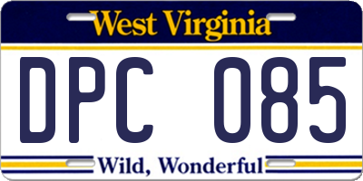 WV license plate DPC085