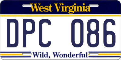 WV license plate DPC086