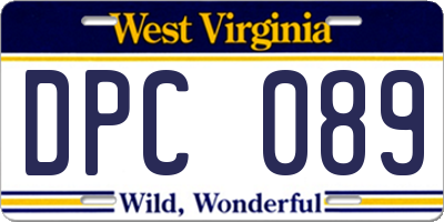 WV license plate DPC089
