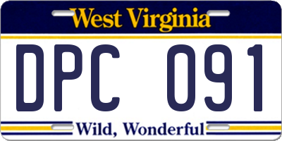 WV license plate DPC091