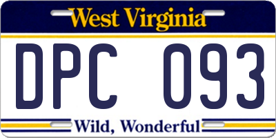 WV license plate DPC093