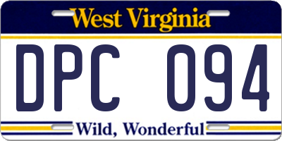 WV license plate DPC094