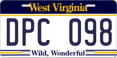 WV license plate DPC098