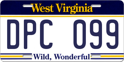 WV license plate DPC099