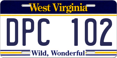 WV license plate DPC102