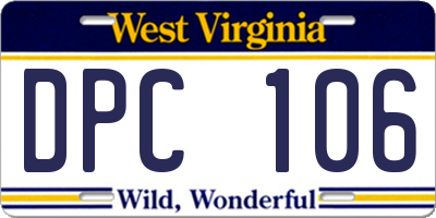 WV license plate DPC106