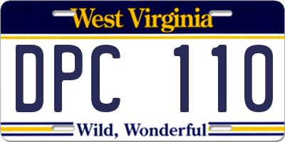WV license plate DPC110