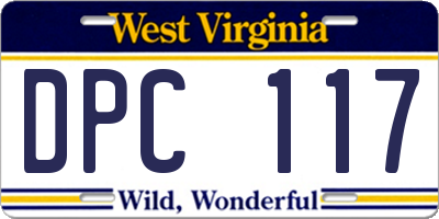 WV license plate DPC117
