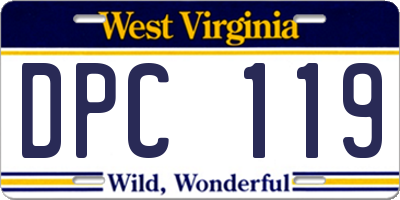 WV license plate DPC119