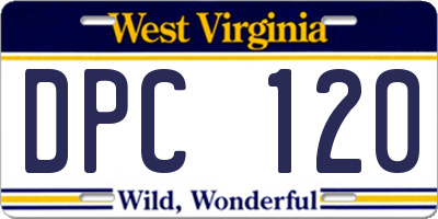 WV license plate DPC120