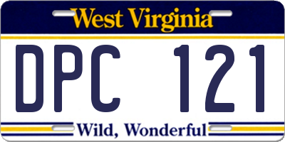 WV license plate DPC121