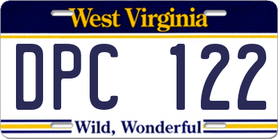 WV license plate DPC122