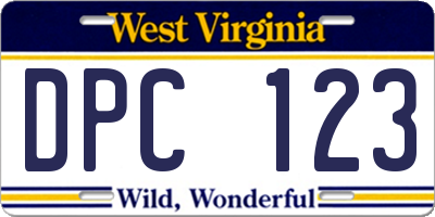WV license plate DPC123