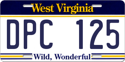 WV license plate DPC125