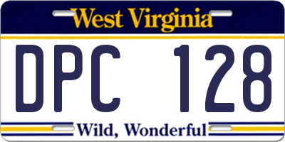WV license plate DPC128