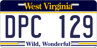 WV license plate DPC129