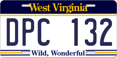 WV license plate DPC132