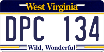 WV license plate DPC134