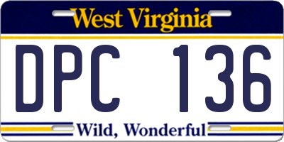 WV license plate DPC136