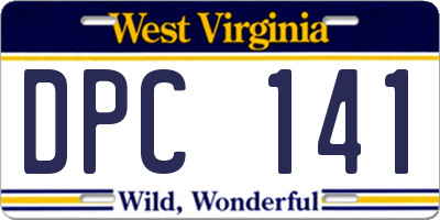 WV license plate DPC141