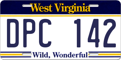 WV license plate DPC142
