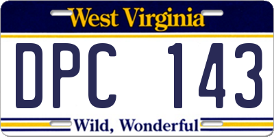 WV license plate DPC143