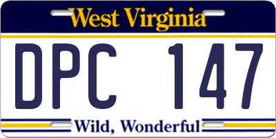 WV license plate DPC147