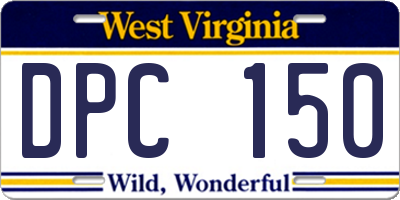 WV license plate DPC150