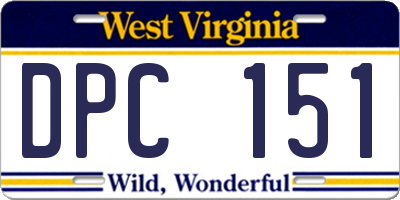 WV license plate DPC151
