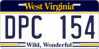 WV license plate DPC154