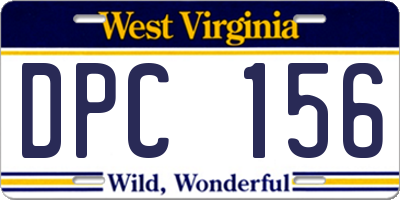 WV license plate DPC156