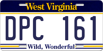 WV license plate DPC161