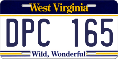 WV license plate DPC165