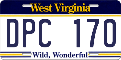 WV license plate DPC170